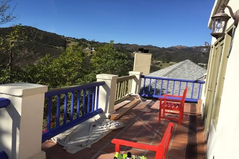 renovation work at a balcony